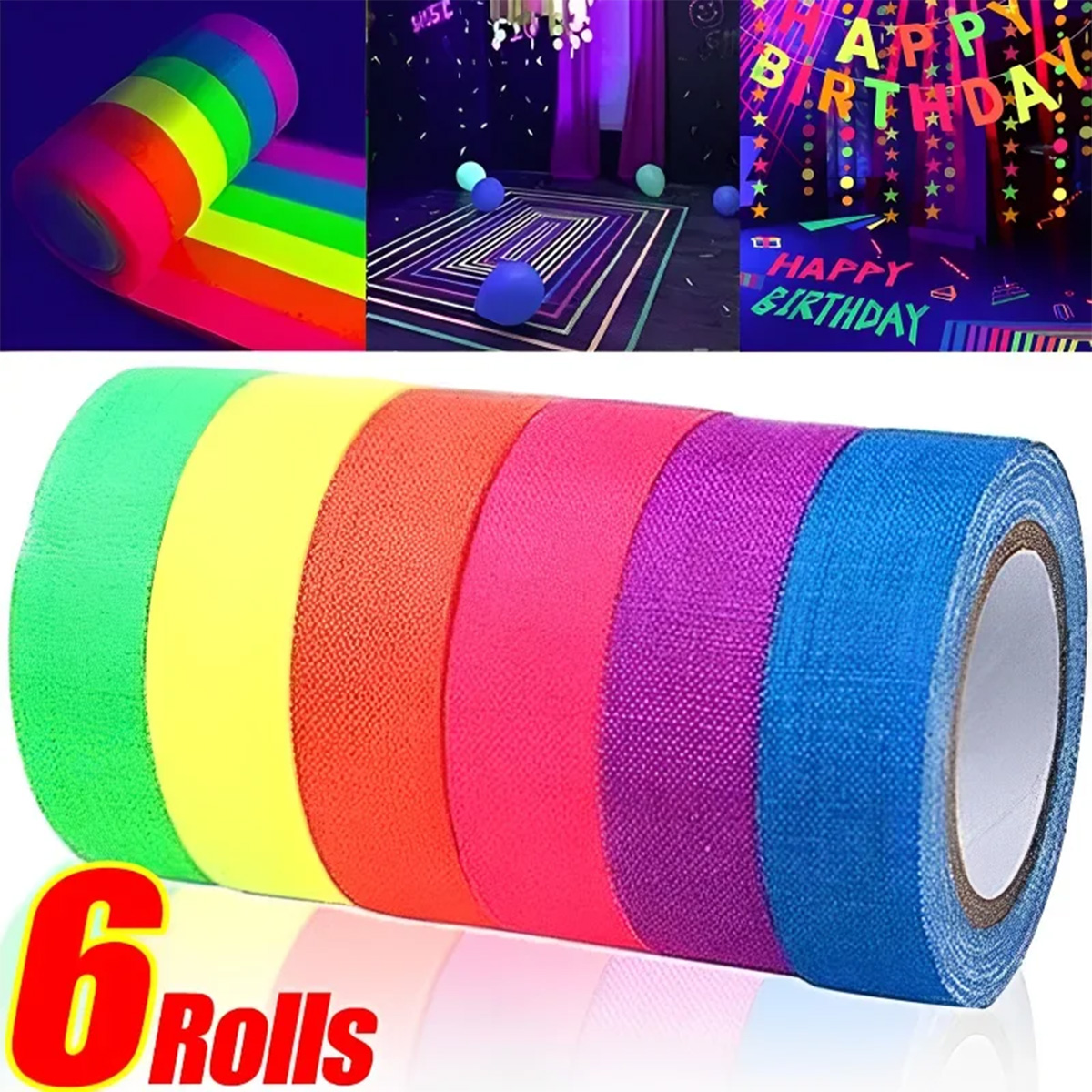 Woodworking Uv Light - Zestaw 6 neonowych taśm fluorescencyjnych 6
